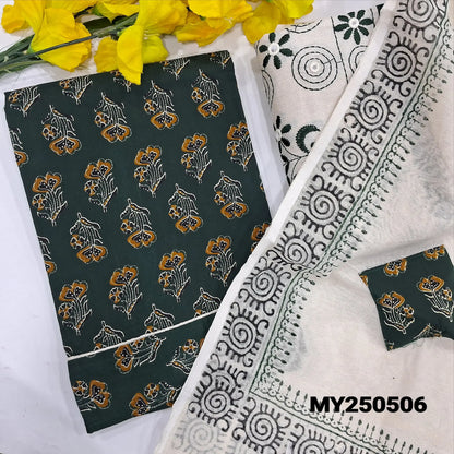 Green printed soft cotton salwar material my250506-Neidhal