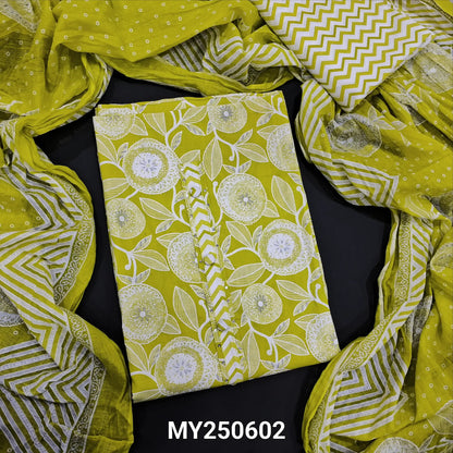 Green printed soft cotton salwar material my250602-Neidhal