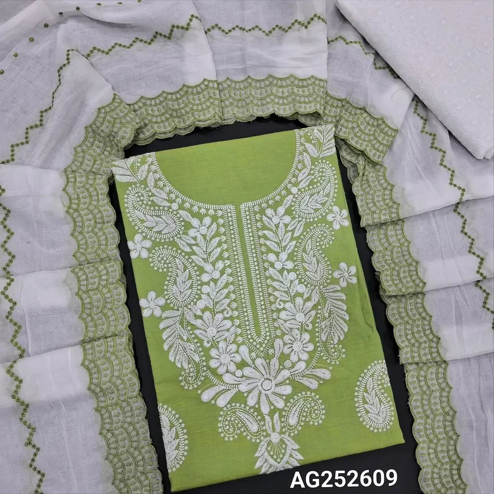 Green pure cotton salwar material ag252609 Neidhal