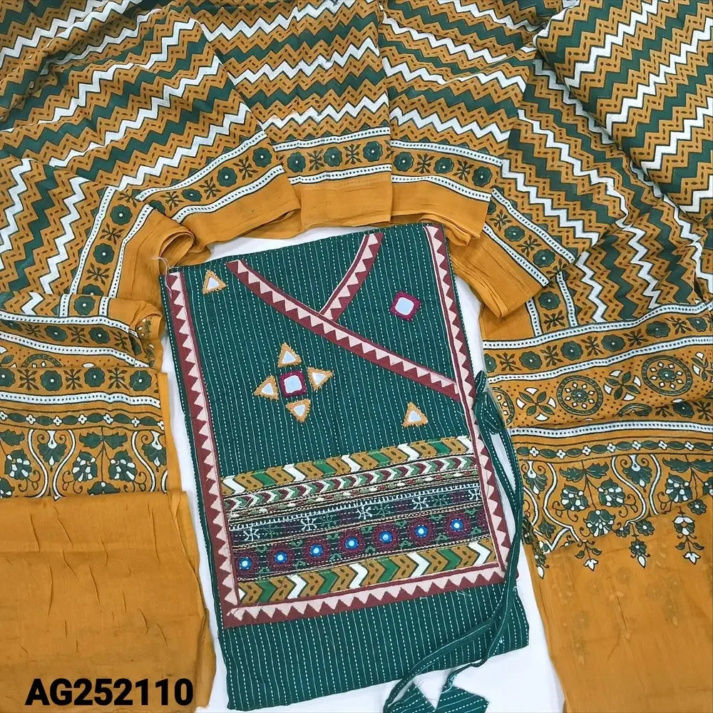 Green pure kantha cotton salwar material ag252110 Neidhal