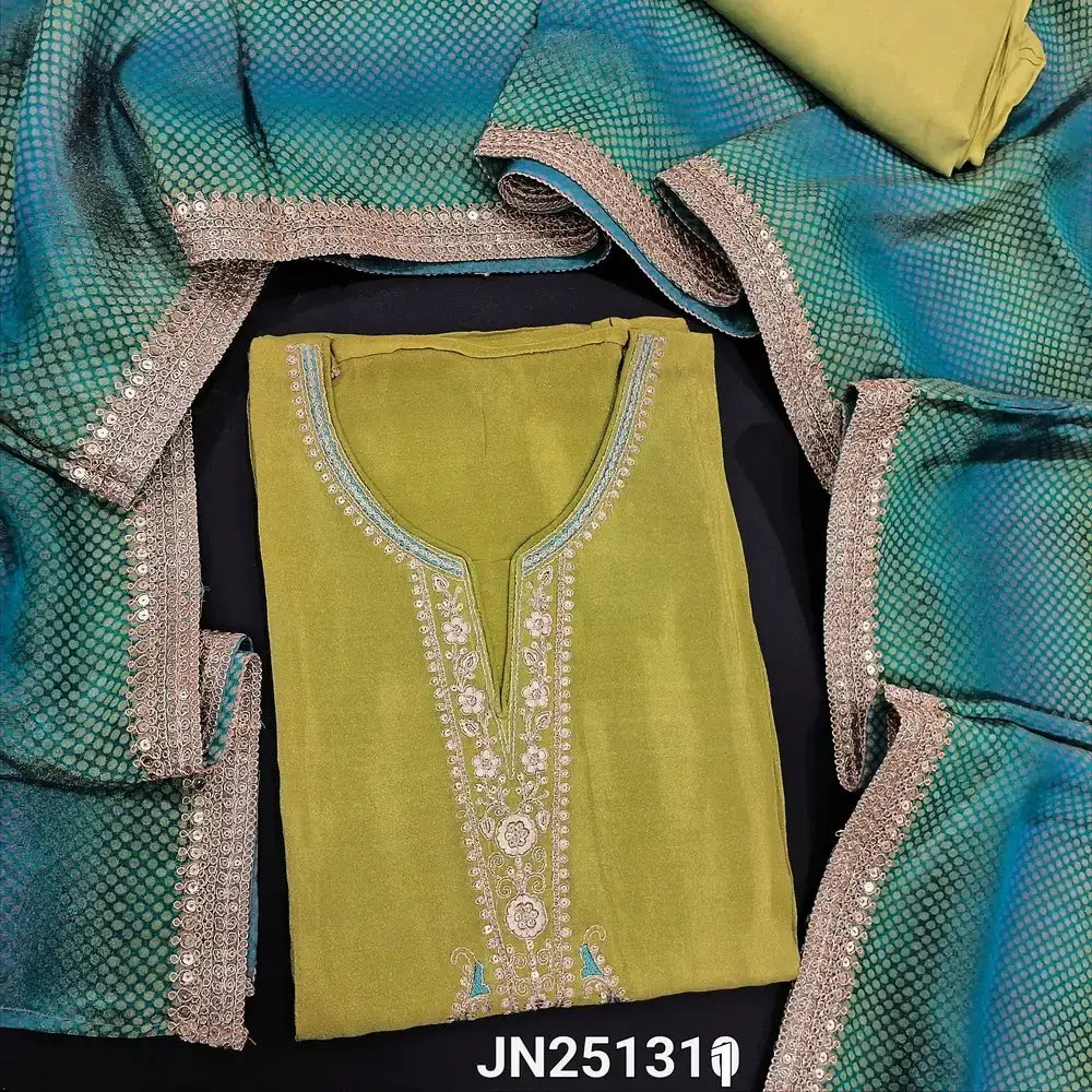Green pure organza silk salwar material jn251311-Neidhal