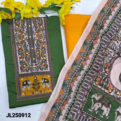 Green satin cotton salwar material jl250912-Neidhal