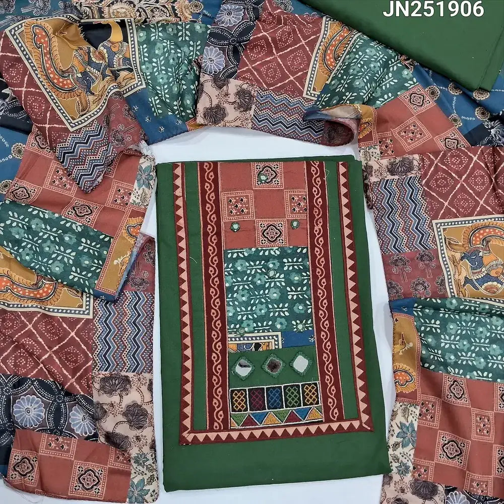 Green satin cotton salwar material jn251906-Neidhal