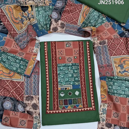 Green satin cotton salwar material jn251906-Neidhal