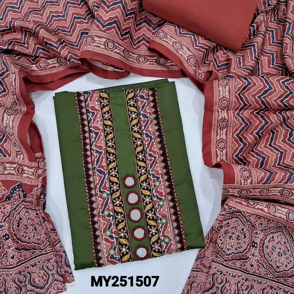 Green satin cotton salwar material my251507-Neidhal