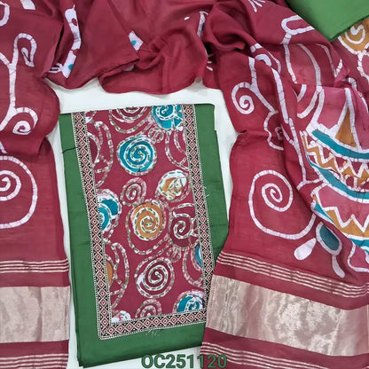 green satin cotton salwar material OC251120-Neidhal