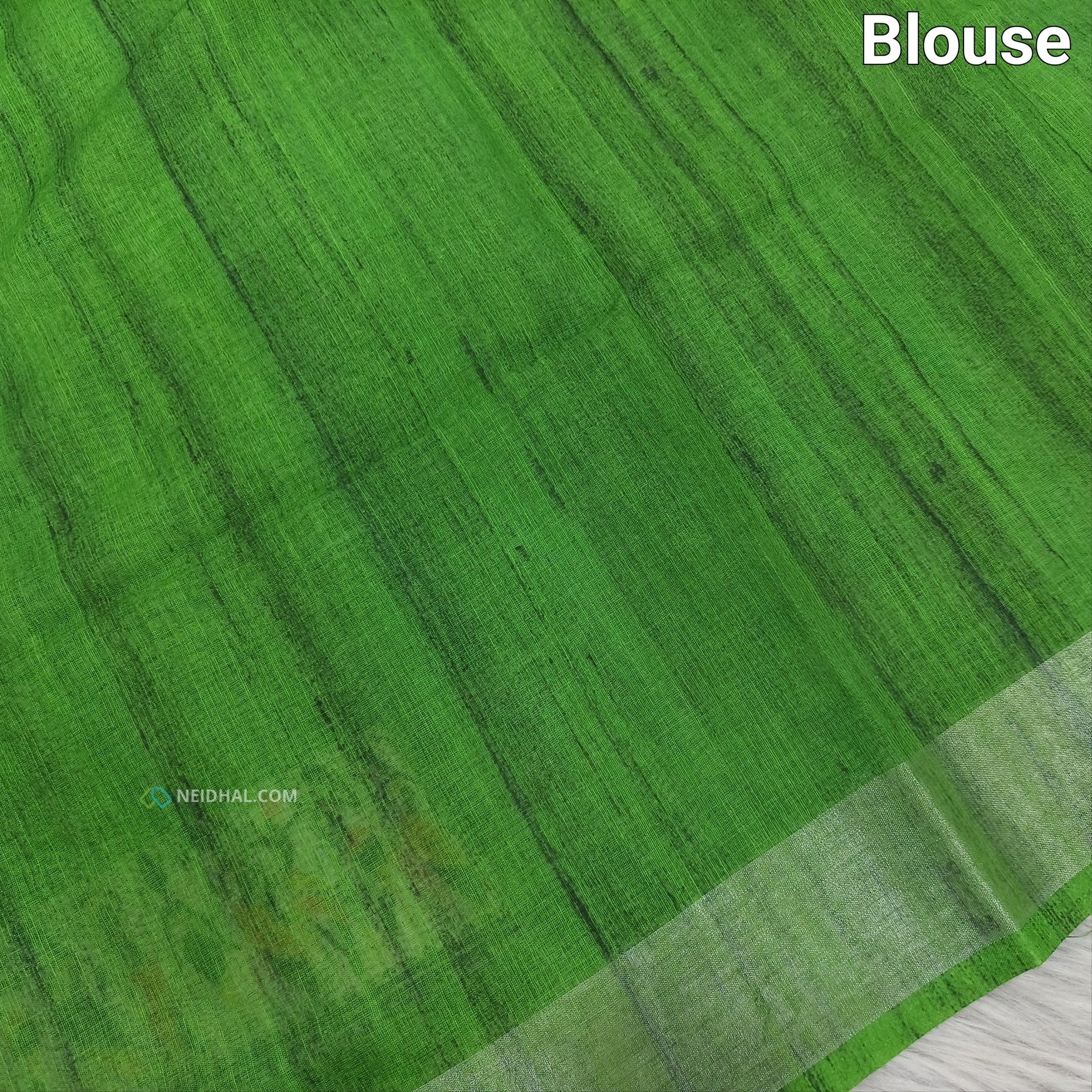 Green semi linen saree ns58-Neidhal