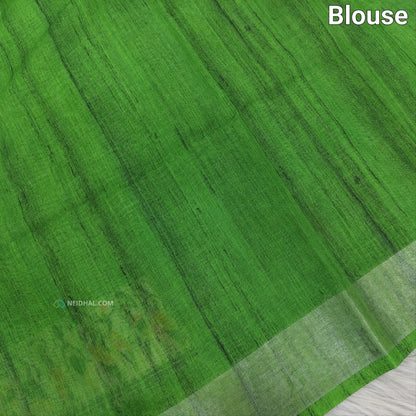 Green semi linen saree ns58-Neidhal