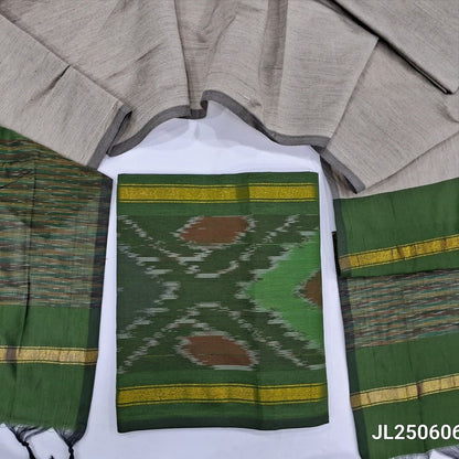 Green silk cotton salwar material jl250606-Neidhal