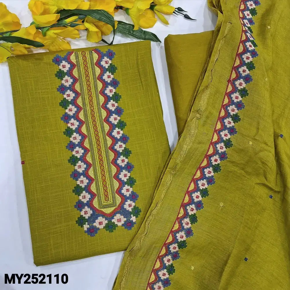 Green slub cotton salwar material my252110-Neidhal