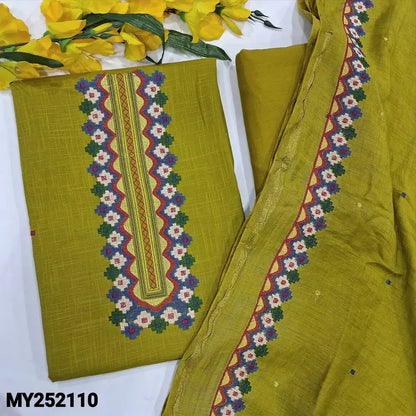 Green slub cotton salwar material my252110-Neidhal