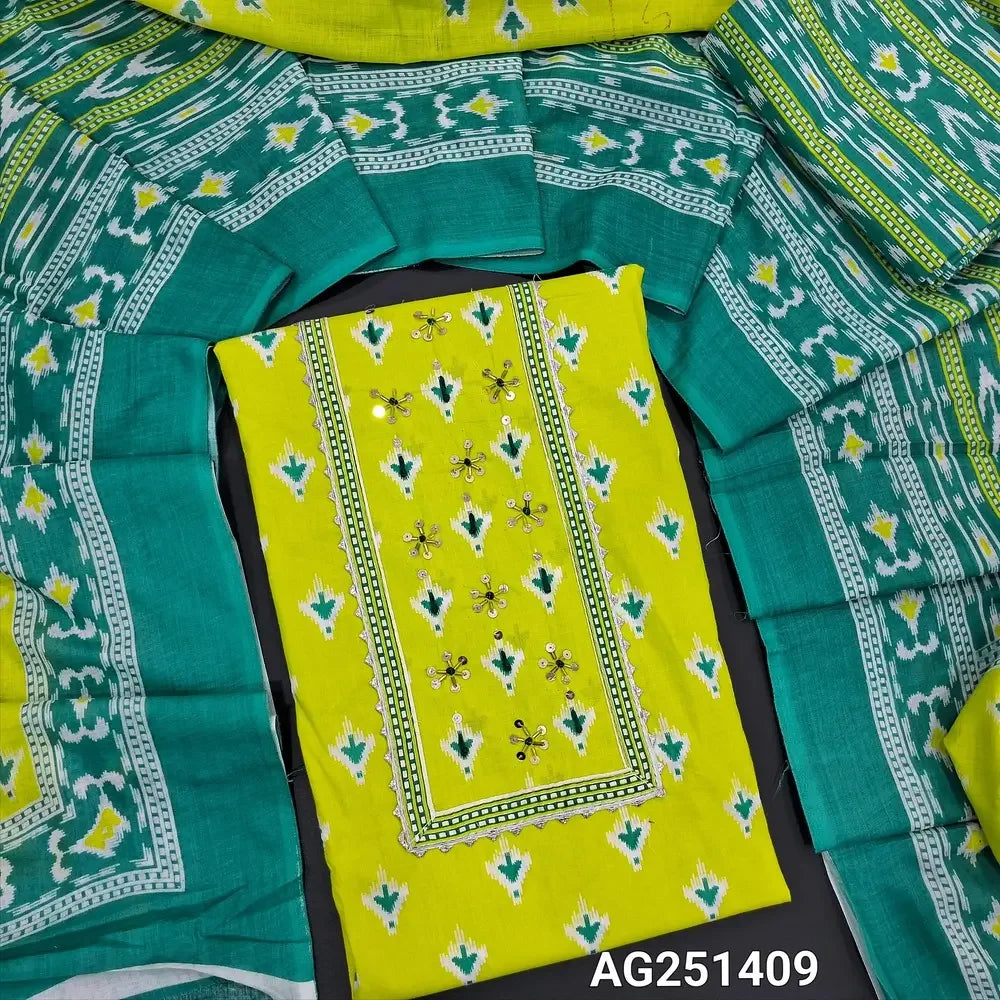 Green soft cotton salwar material ap251409 Neidhal