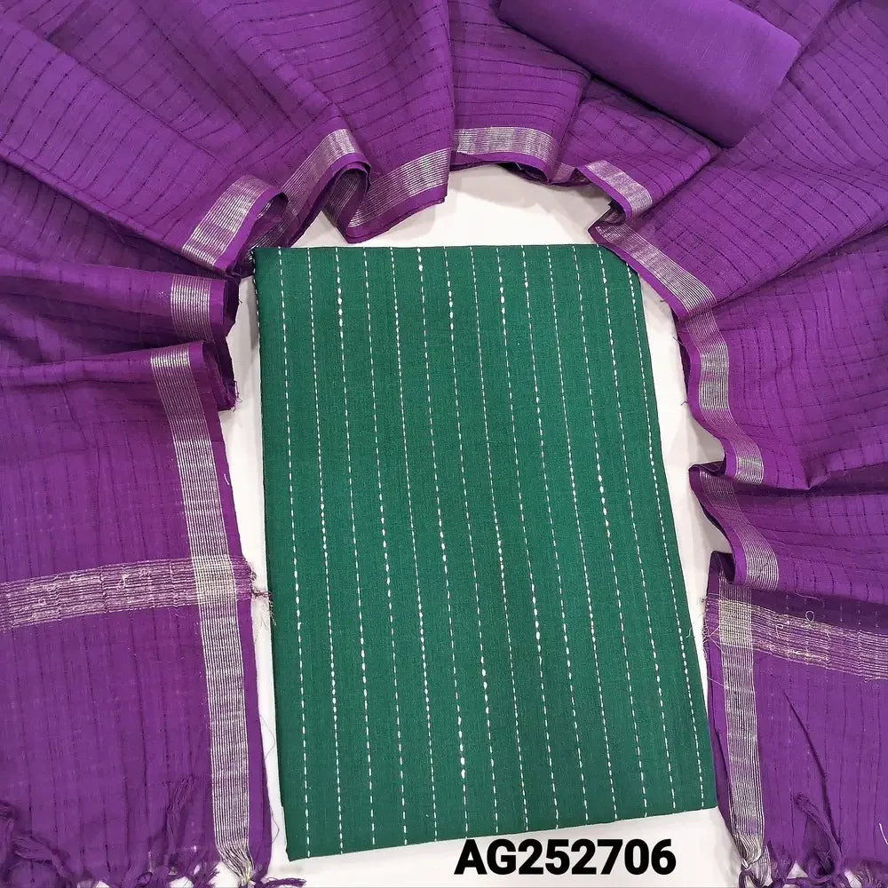 Green south handloom cotton salwar material ag252706 Neidhal