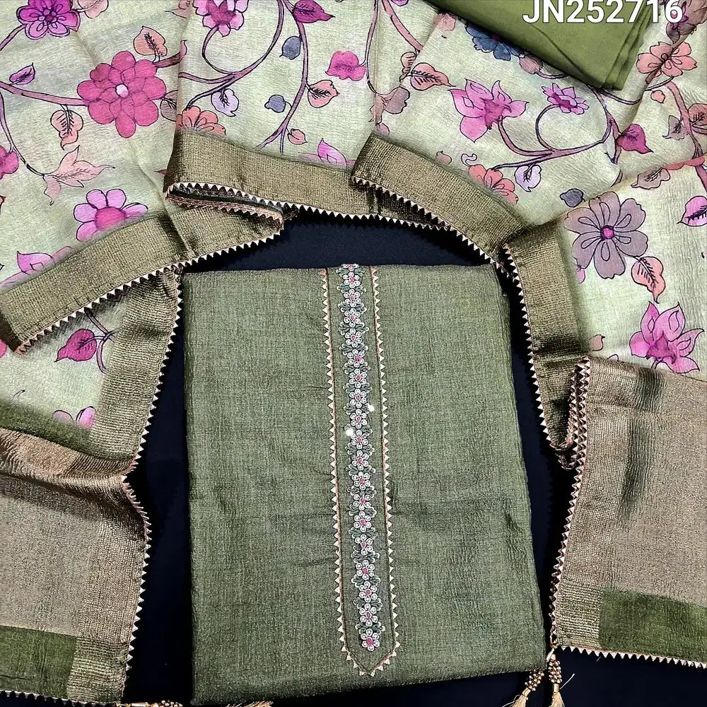 Green tissue silk cotton salwar material jn252716-Neidhal