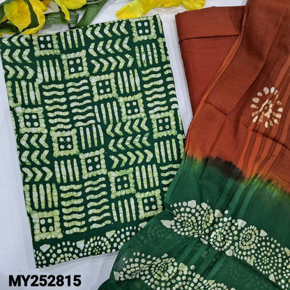 Green wax batik soft cotton salwar material my252815-Neidhal