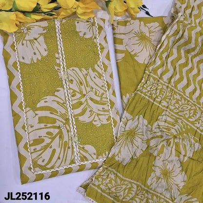 Green zigzag printed pure cotton salwar material jl252116-Neidhal