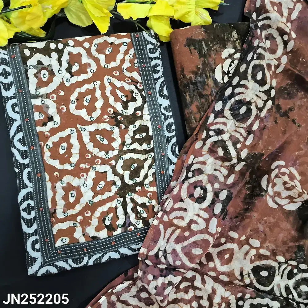 Grey batik kantha cotton salwar material jn252205-Neidhal