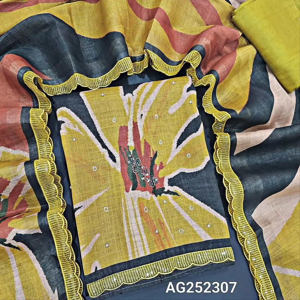 Grey designer tissue silk cotton salwar material ag252307 Neidhal