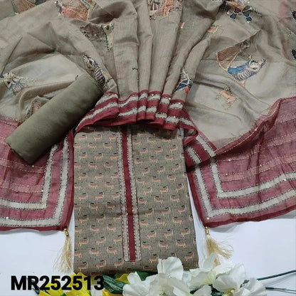 Grey digital deer printed silk cotton salwar material mr252513-Neidhal