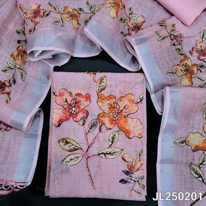 Grey digital printed semi linen salwar material jl250202-Neidhal