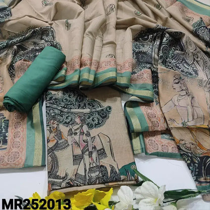 Grey digital printed soft silk cotton salwar material - Neidhal