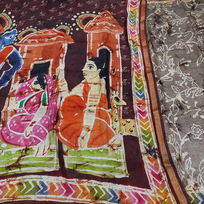 CODE FB250403: Light grey digital printed soft silk cotton unstitched salwar material(thin fabric lining