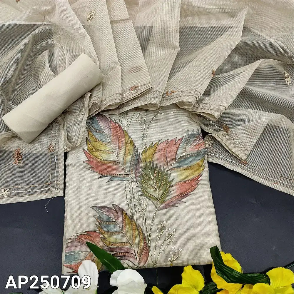 Grey digital printed super net salwar material ap250709-Neidhal