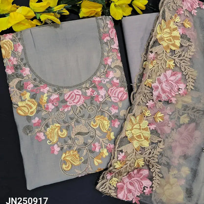 Grey fancy silk cotton salwar material jn250917-Neidhal