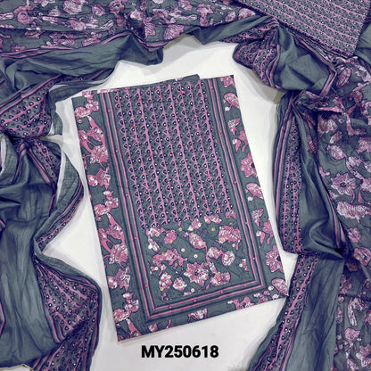 Grey floral printed soft cotton salwar material my250618-Neidhal