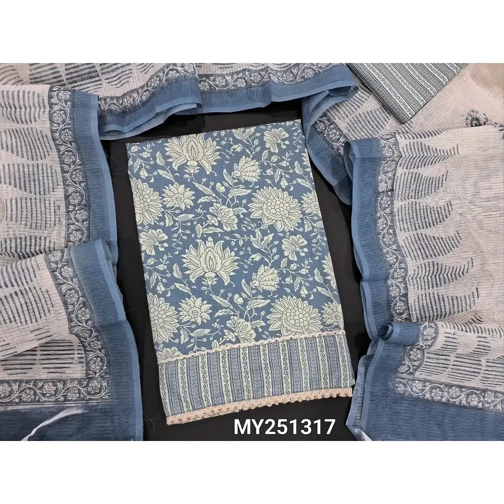 Grey floral printed soft cotton salwar material my251317-Neidhal