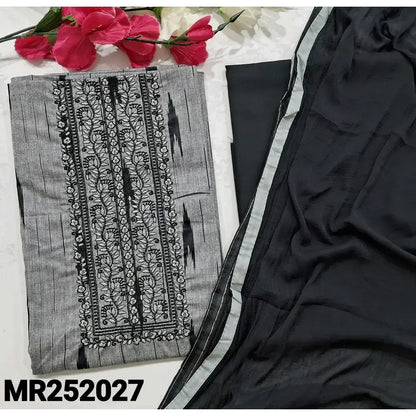Grey ikat printed cotton salwar material mr252027-Neidhal