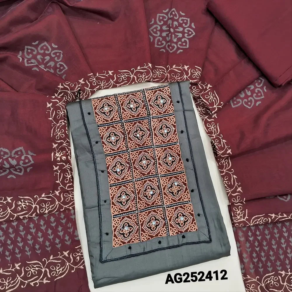 Grey jam cotton salwar material ag252412 Neidhal