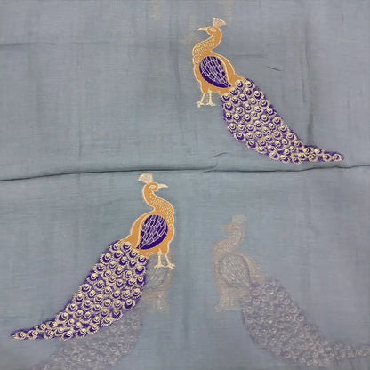 Grey mul chanderi silk cotton salwar material jn251501-Neidhal