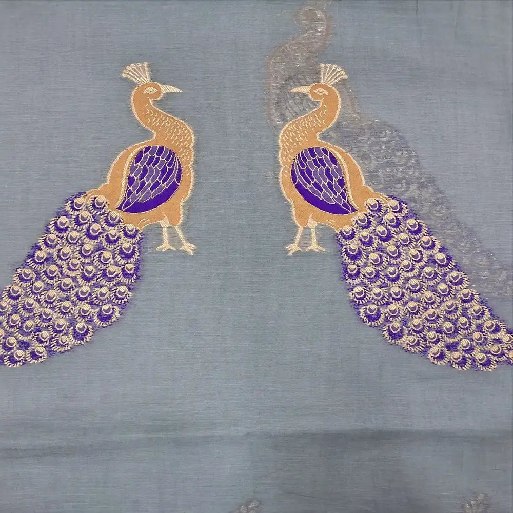 Grey mul chanderi silk cotton salwar material jn251501-Neidhal