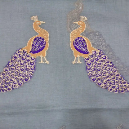 Grey mul chanderi silk cotton salwar material jn251501-Neidhal