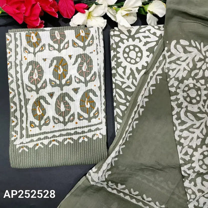 Grey original wax batik soft kantha cotton salwar material ap252528-Neidhal