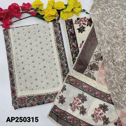 Grey printed cotton salwar material ap250315-Neidhal