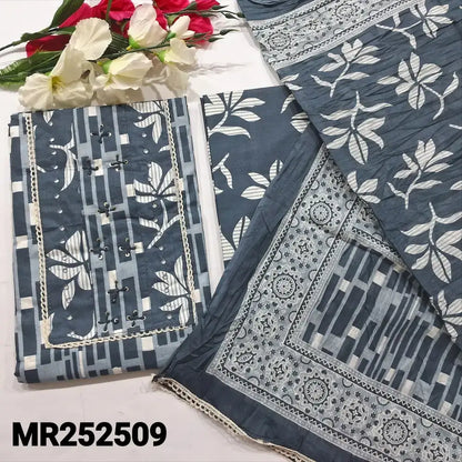 Grey printed pure soft cotton salwar material mr252509-Neidhal