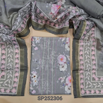 Grey printed silk cotton salwar material SP252306-Neidhal