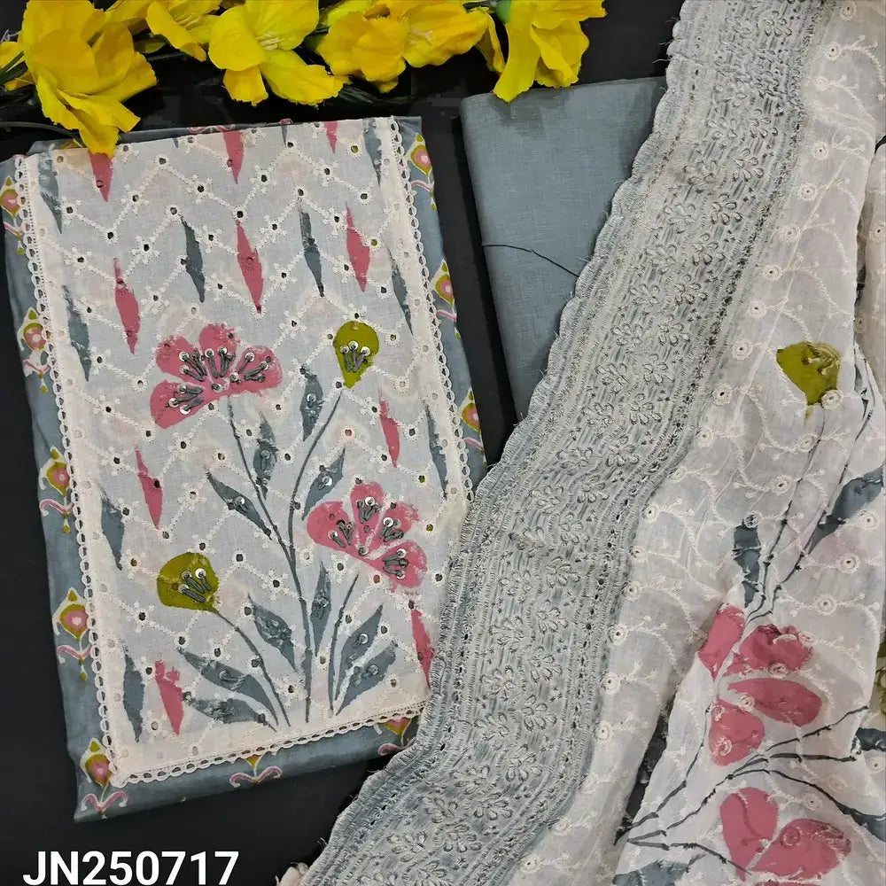 Grey printed soft cotton salwar material jn250717-Neidhal