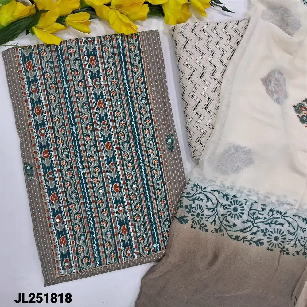 Grey pure kantha cotton salwar material jl251818-Neidhal
