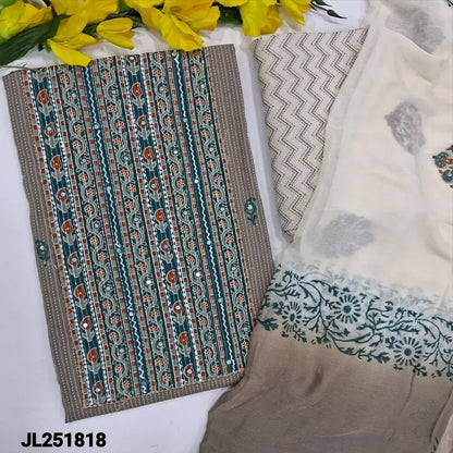 Grey pure kantha cotton salwar material jl251818-Neidhal
