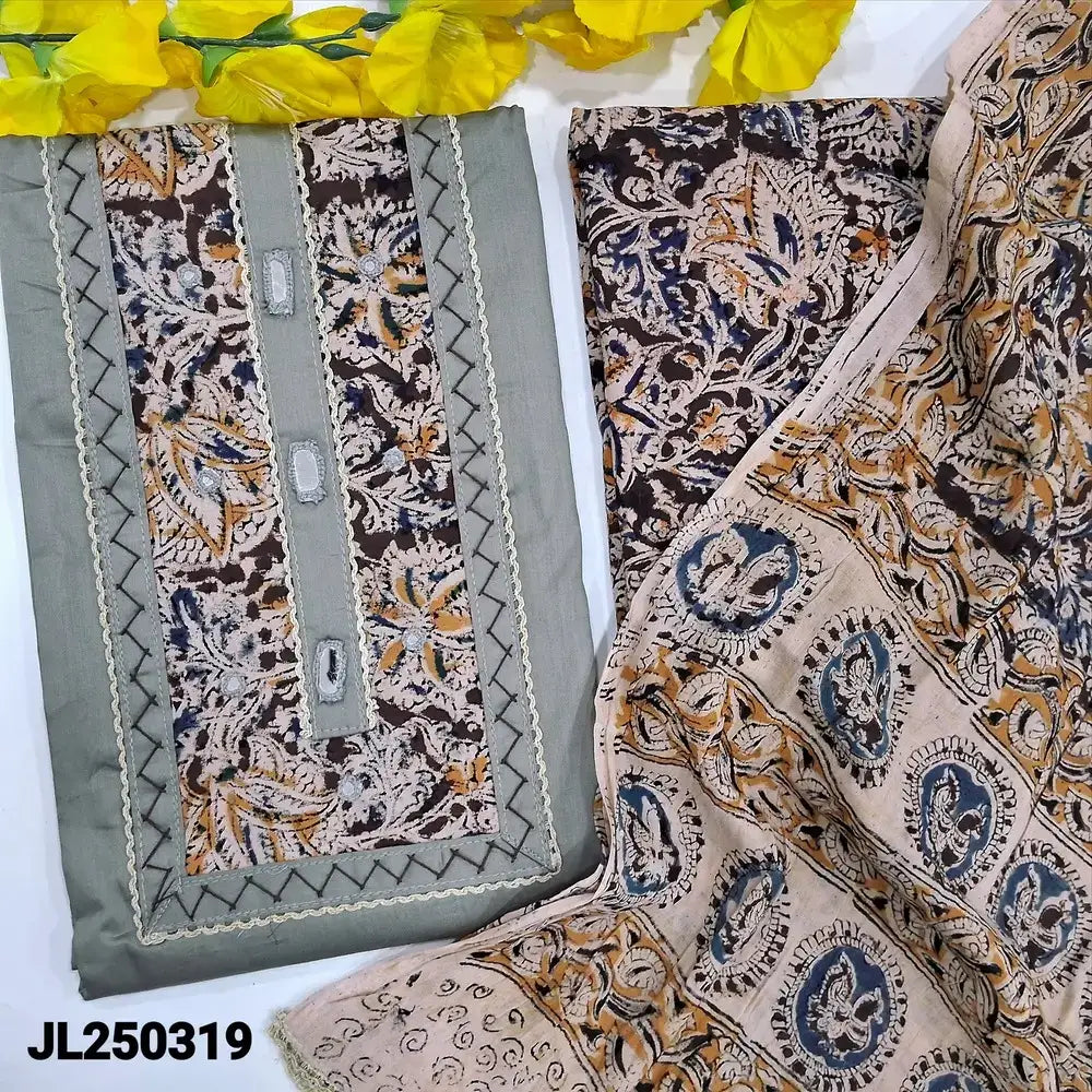 Grey satin cotton salwar material jl250319-Neidhal