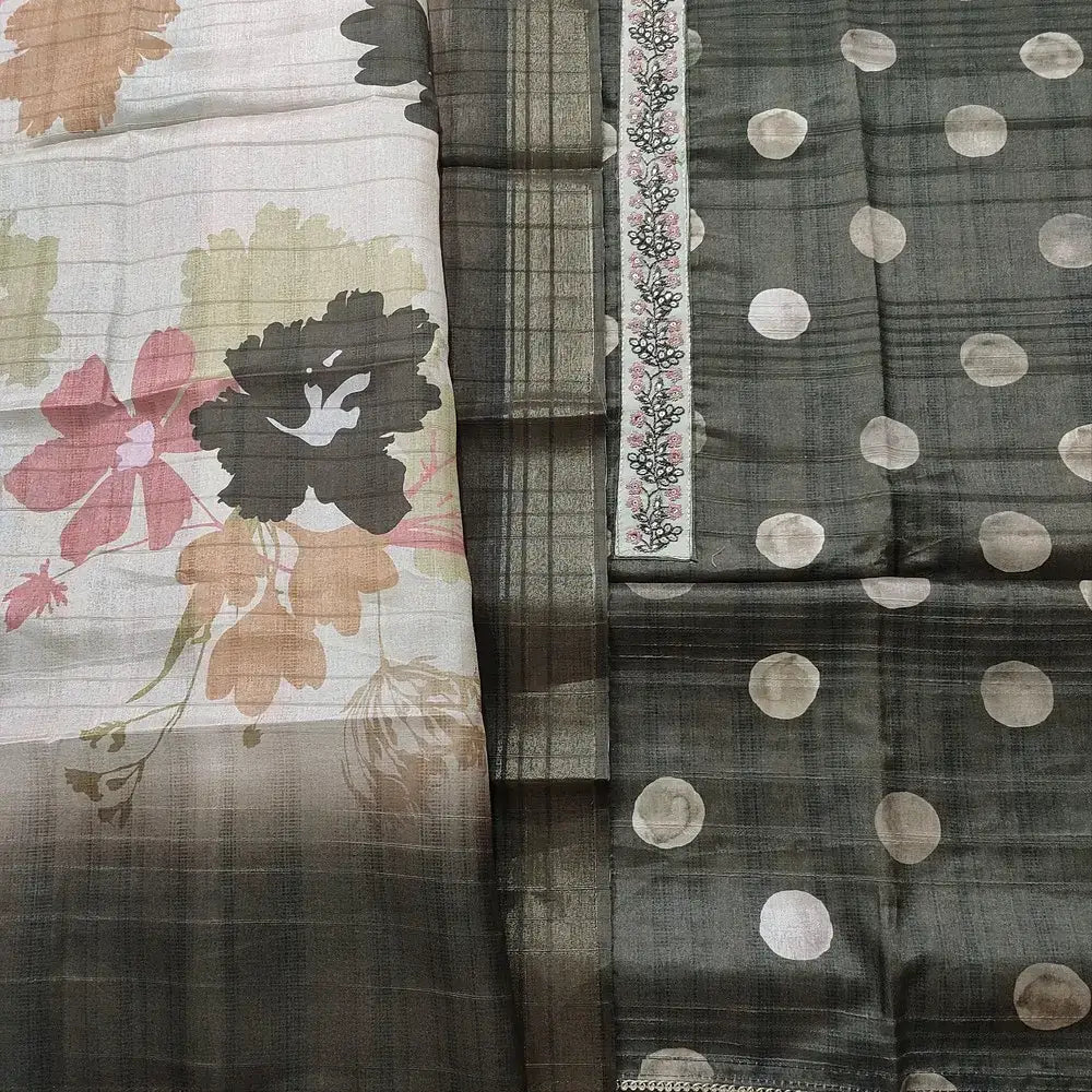 Grey semi gicha salwar material mr252025-Neidhal