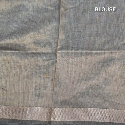 Grey with golden tint soft tissue silk cotton saree ns240-Neidhal