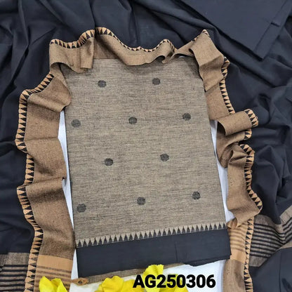 Greyish beige premium handloom cotton salwar material ag250306-Neidhal