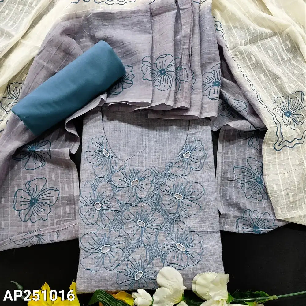 Greyish lavender cotton salwar material ap251016-Neidhal