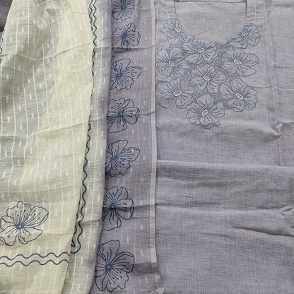 Greyish lavender cotton salwar material ap251016-Neidhal