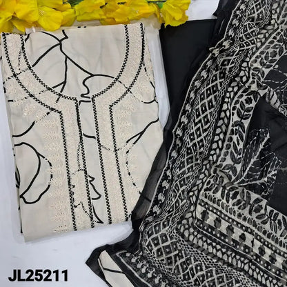 Half white abstract printed silk cotton salwar material jl252111-Neidhal