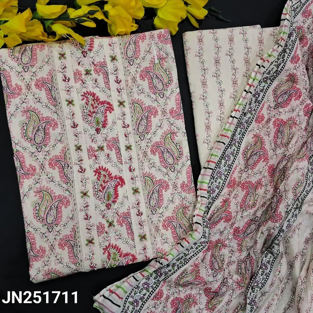 Half white base printed pure soft cotton salwar material jn251711-Neidhal